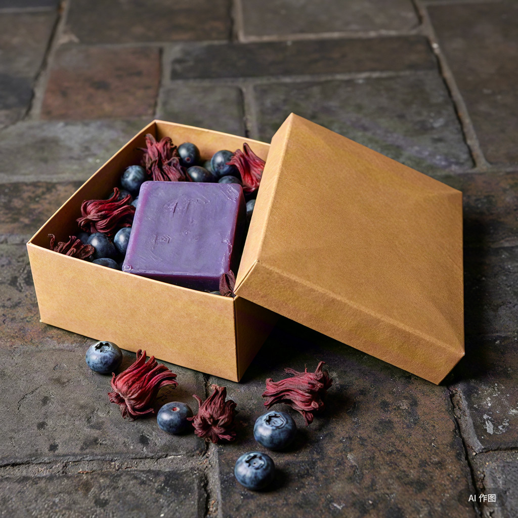 蓝莓洛神葵手工皂 蓝庄当年老皂ph7 植物天然古法冷制洗脸手发澡