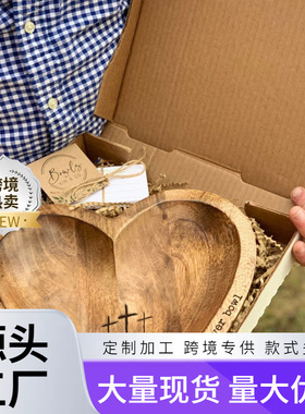 跨境爆款心型木质祈祷碗送人祈祷碗祈祷卡New Heart Prayer Bowl