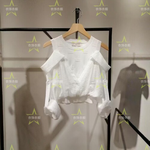 同款女装25新款设计感小众露肩拼接女甜美上衣 324251001-SW