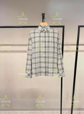 女装2026全棉经典舒适格纹肌理感廓形衬衫小上衣女1G8922401-TU