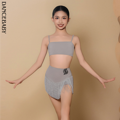 Dancebaby拉丁舞服2025新款拉丁舞服女童日常练功服装吊带DAS799