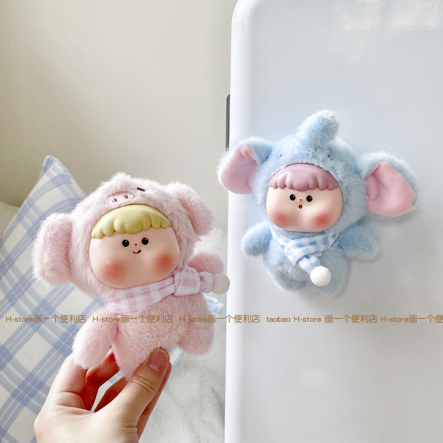 可爱粉蓝DUDU冰箱贴磁贴