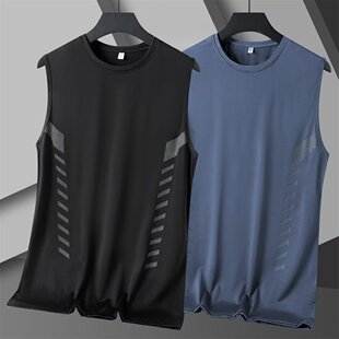 健身跨栏透气坎肩无袖 薄款 t恤潮 速干冰丝背心女夏季 女人干活穿