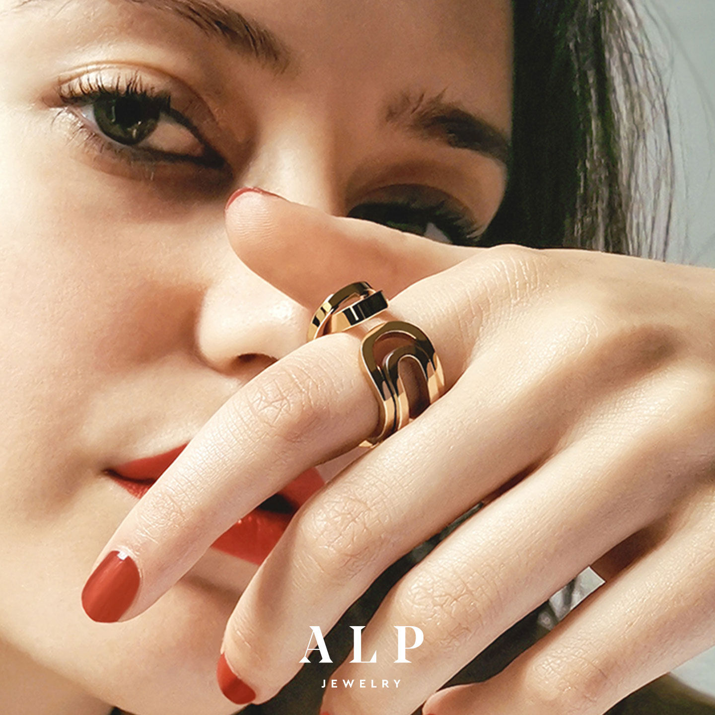 官方ALP JEWELRY道法式个性原创设计14K真空镀金中性高级小众戒指