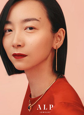 官方ALP JEWELRY时间系列原创复古大女主职场金色流苏蛇骨耳钉