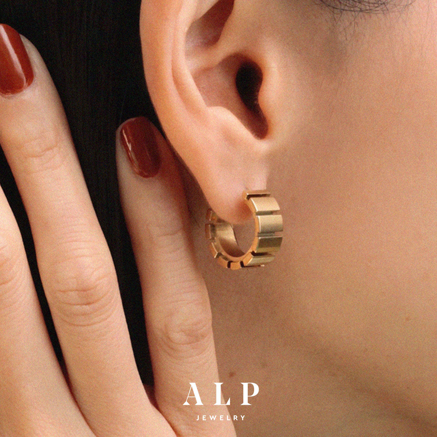 官方ALP JEWELRY征服法式复古耳环肌理感表带耳饰小众设计耳钉