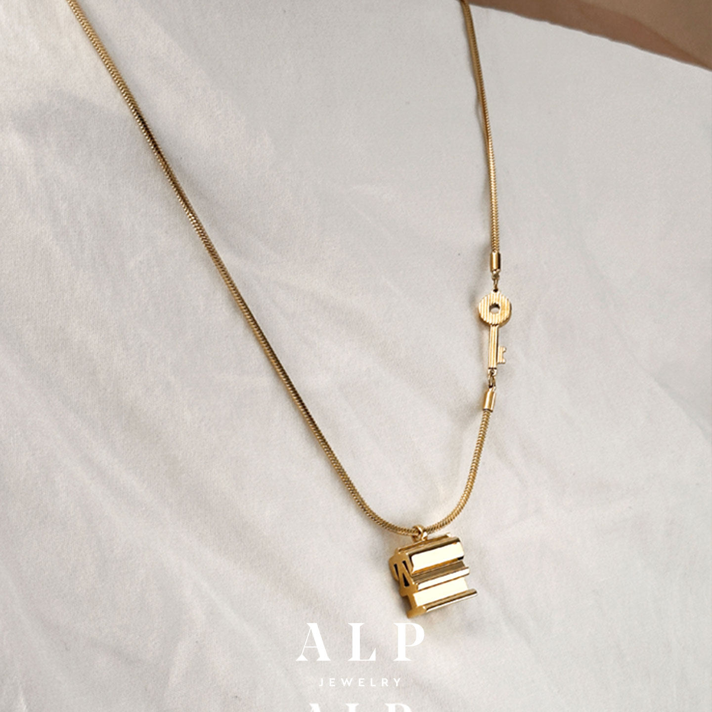 官方ALP JEWELRY 空 复古几何空字禅意设计钥匙吊坠项链生日礼物