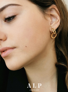 官方ALP JEWELRY首饰ZERO欧美时尚设计师中性精致两用三环耳环