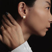 官方ALP JEWELRY读心系列多层复古爱心耳钉心形原创设计14K镀金
