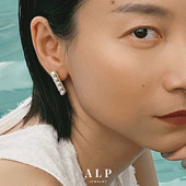 官方ALP JEWELRY如水生系列轻奢艺术感迷你珍珠耳环14K真空镀金