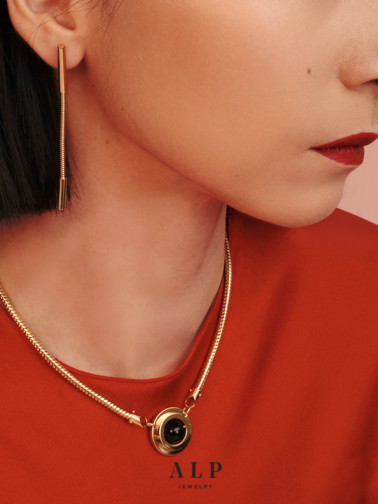 时间系列金色流苏耳钉耳坠