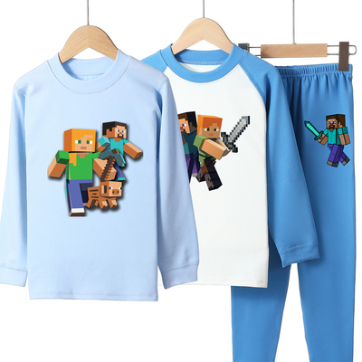 我的世界儿童秋衣秋裤套装