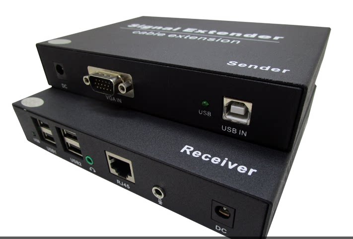 朗恒KVM高清网线延长器VGA+独立音频+USB键盘鼠标网线传输器USB2.0协议  触摸屏50米DF-2HD无干扰
