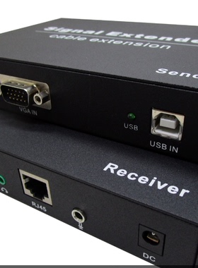 朗恒KVM高清网线延长器VGA+独立音频+USB键盘鼠标网线传输器USB2.0协议  触摸屏50米DF-2HD无干扰