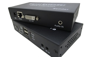 AUDIO音视频延长器4K功能 朗恒DVI延长器 传输100米 DVI 100DUA USB 70DUA DVB