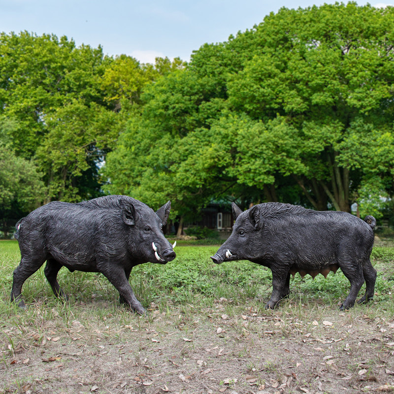 户外园林景观小品大型玻璃钢野猪雕塑仿真动物装饰工艺品摆件模型