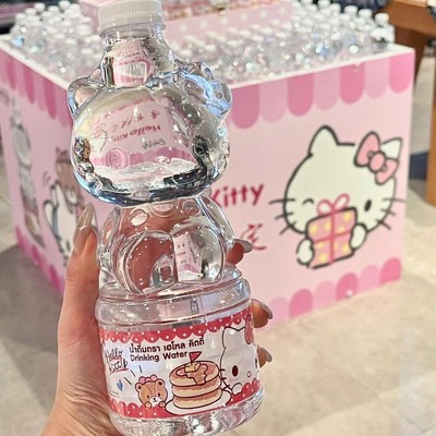 三丽鸥原装泰国进口Hellokitty凯蒂猫天然水矿泉水711饮品可爱瓶