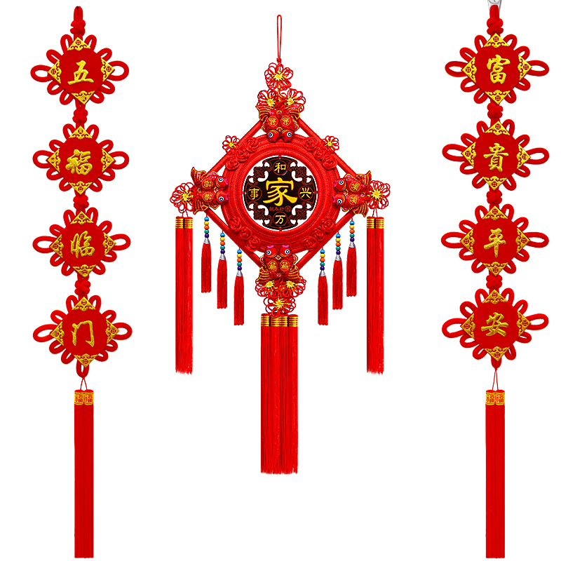 客厅大号中国结挂件电视背景墙