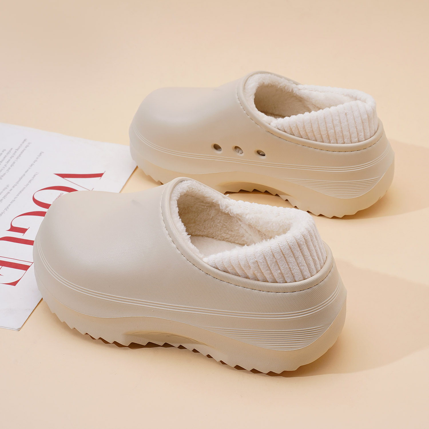 防水防污包头拖女冬季