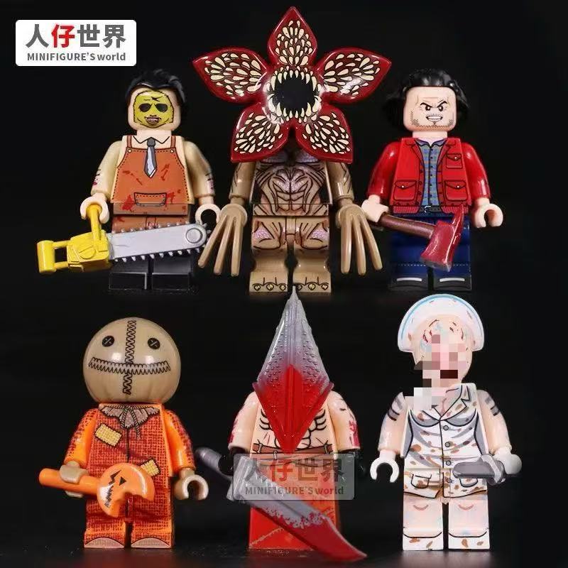 乐玩具高生化危机积木人仔防化服丧尸僵尸三角头电锯人杀人狂怪物