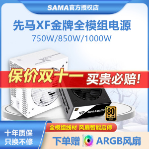 先马黑钻金牌XP850W/XF1000W全模组台式 电脑750w白色静音ATX电源