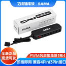 先马SAMA 多功能风扇集线器 一拖四 PWM智能调速 ARGB灯光同步