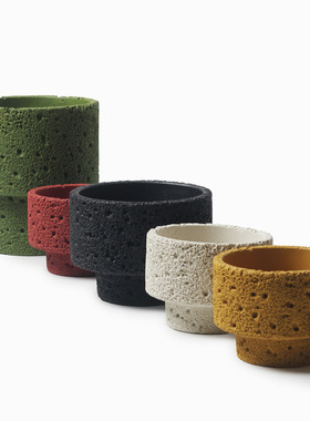 北欧个性简约ins风月球纹理多肉盆栽室内水泥花盆高款口径新款