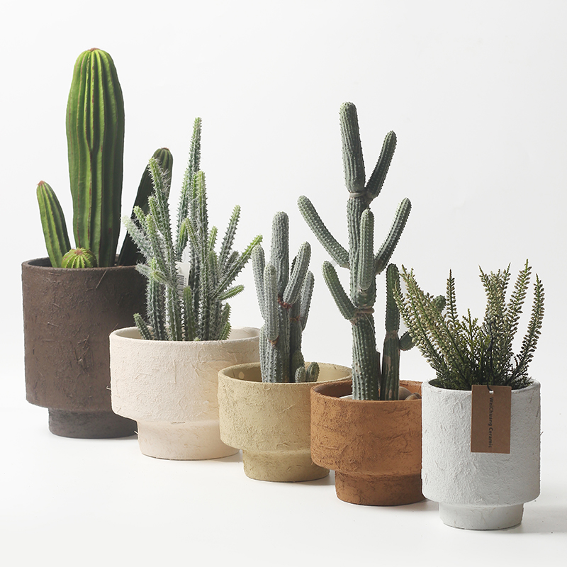 北欧简约陶土多肉创意个性兰花绿萝蝴蝶兰家用室内陶瓷花盆复古