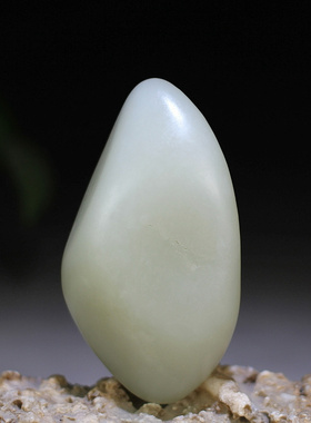 新疆和田玉白玉籽料原石149克油润细腻暖白色籽玉原籽珠宝玉石把