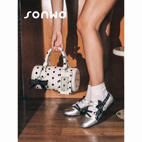 SONWA®原创波点圆筒手提斜挎包