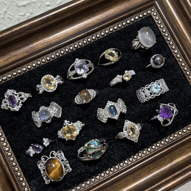 12.27更新一物一图末泽天然水晶彩宝戒指ins复古轻奢ins小众饰品4