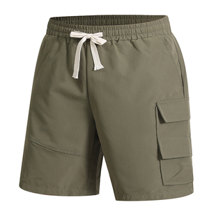 流行下装 百搭短裤 工装 男薄款 松紧裤 时尚 多口袋户外青年韩版 五分裤