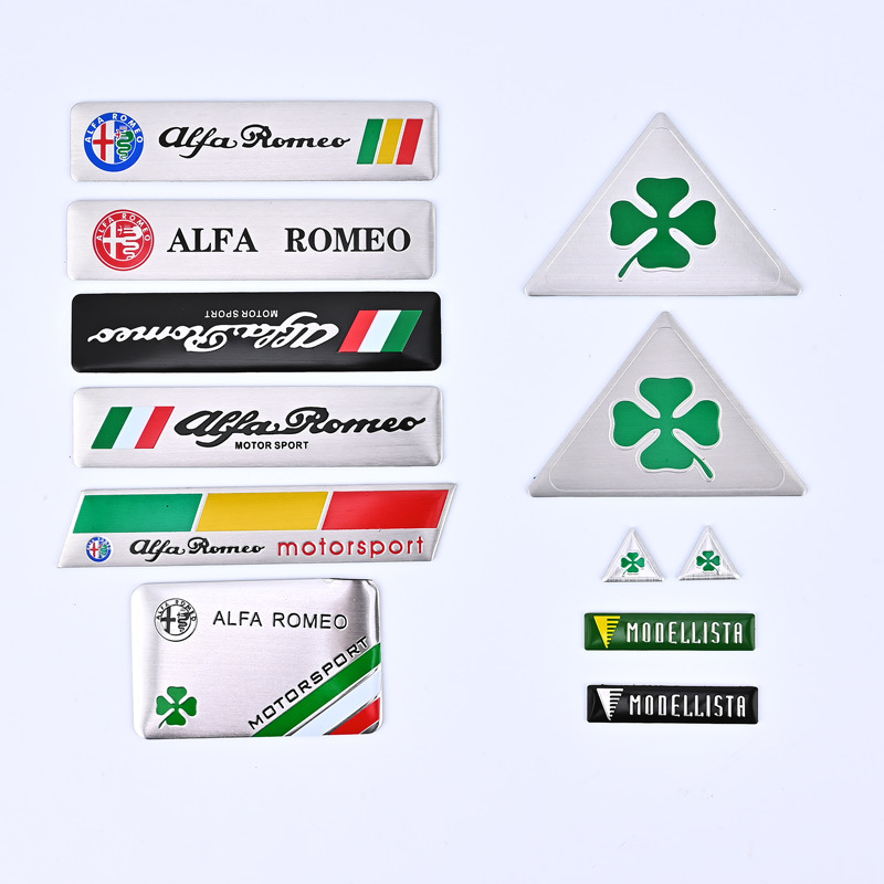 创意四叶草车标阿尔法罗密欧车贴