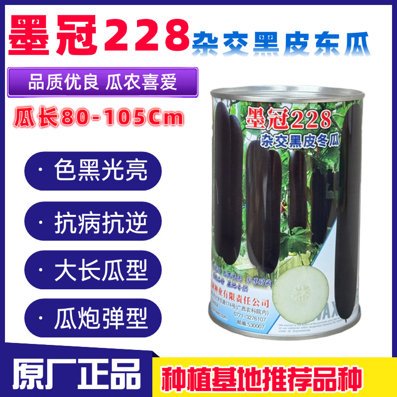 墨冠228杂交黑皮冬瓜种子黑亮油亮抗病抗逆性强农家大田基地种植