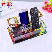 新品 水晶话筒架ktv麦克风座咪唑座桌面无线多功能摆件五彩酒店用