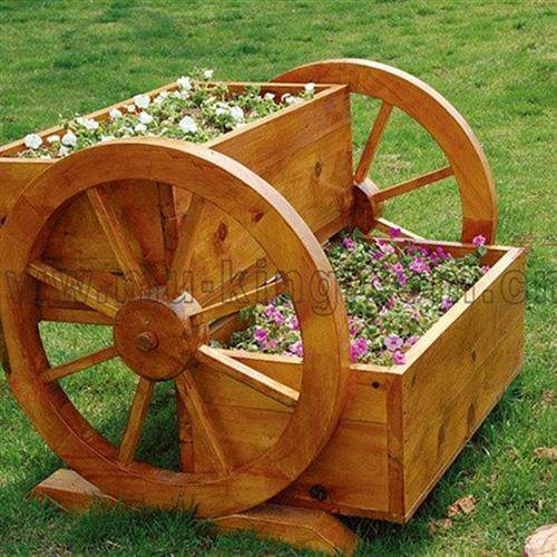 仿古户外花车商业街广场户外实木花车古城售货车公园防腐摊位车