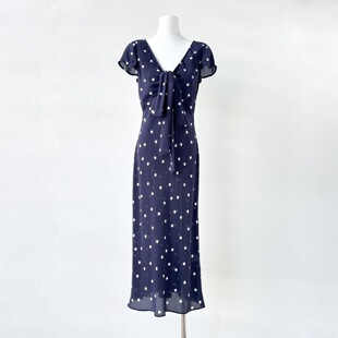复古气质百搭显瘦真丝波点连衣裙女 法式 2026年夏季 设计师新款