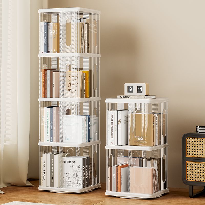 书架落地置物架家用可旋转书本书籍绘画 画本展示架客厅转角书柜