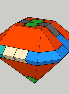 鲁班锁 孔明锁 sketchup草图大师su模型+制作数据 方块钻石 24号
