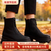 意大利米兰切尔西女子秋冬薄棉时装 马丁靴防泼水增高厚底中帮女靴