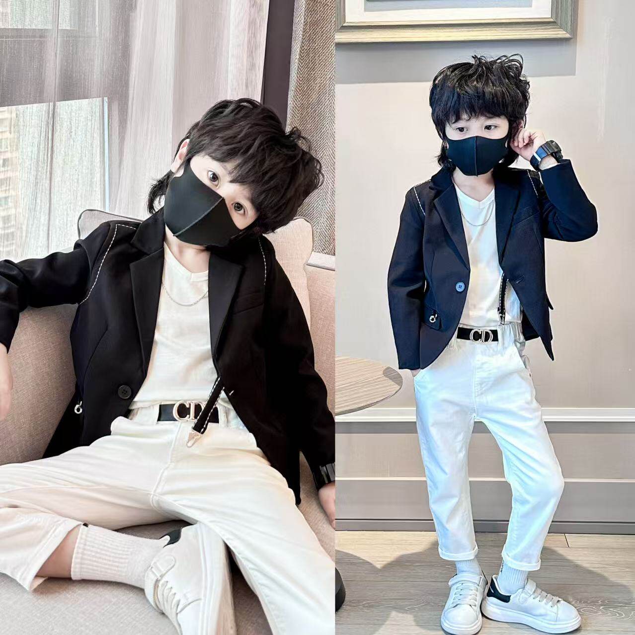 儿童西装外套休闲男童礼服英伦风花童小西服韩版走秀演出服