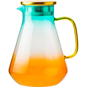 欧式渐变色玻璃水壶水杯套装