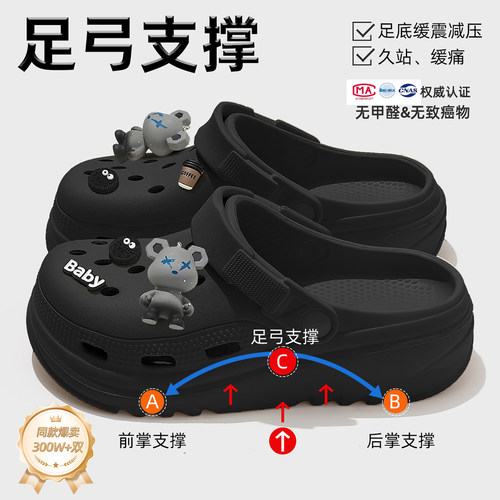 DIY随心滴塑-咖啡熊洞洞鞋男款夏