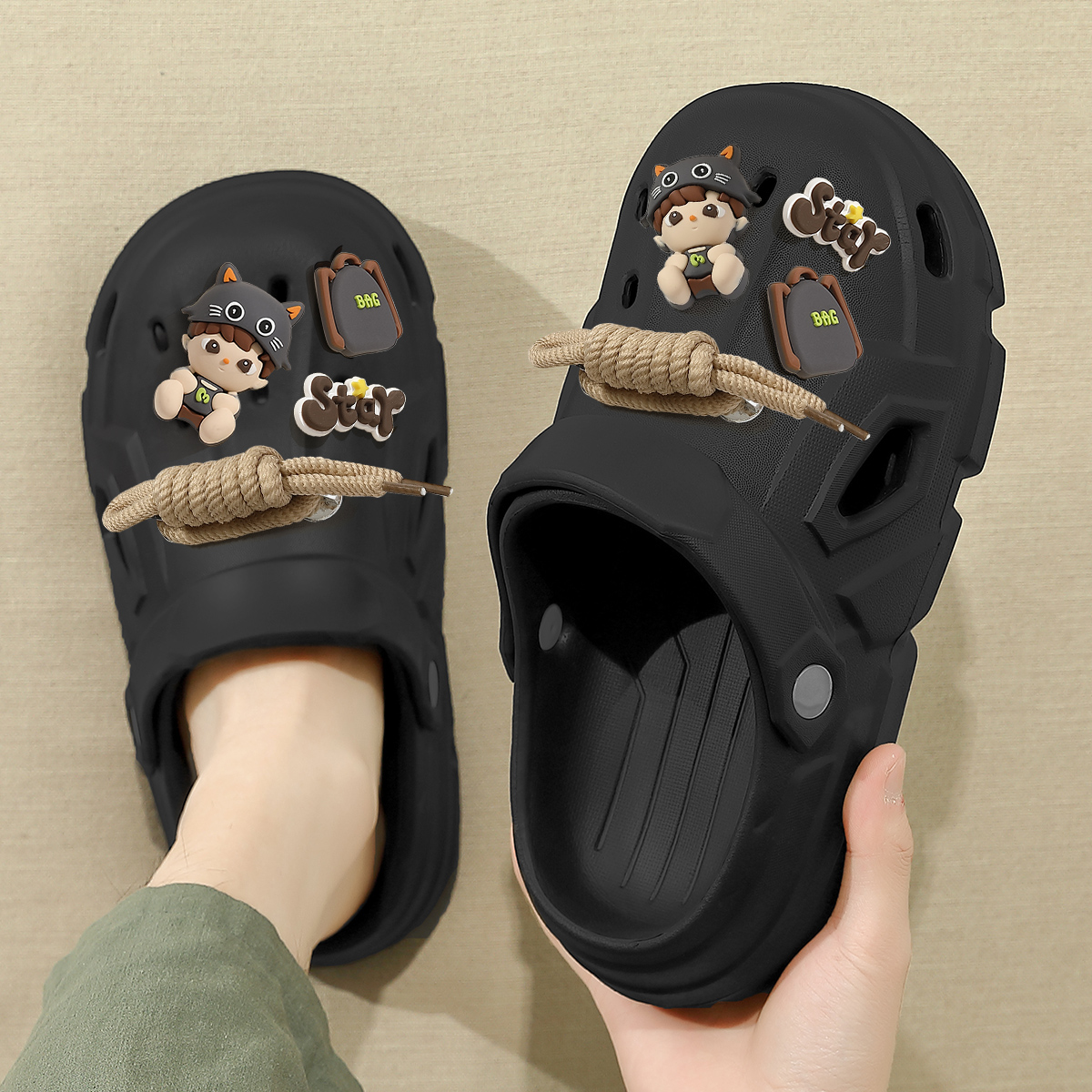 Star男孩适配卡通洞洞鞋男款户外