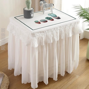 雪纺蕾丝床头柜盖布防尘罩卧室多用盖巾北欧餐桌布家用茶几桌布