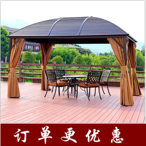 庭院别墅休闲棚3*4M汽车棚 花园凉亭镀锌豪华弧形棚厂家