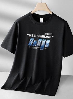 2026夏季纯棉胖子短袖t恤男装宽松100-320斤可穿半袖体恤大号汗衫