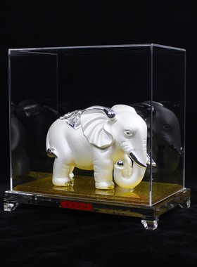 纯银大象摆件工艺品办公家居酒柜玄关装饰品开业周年庆典商务礼品