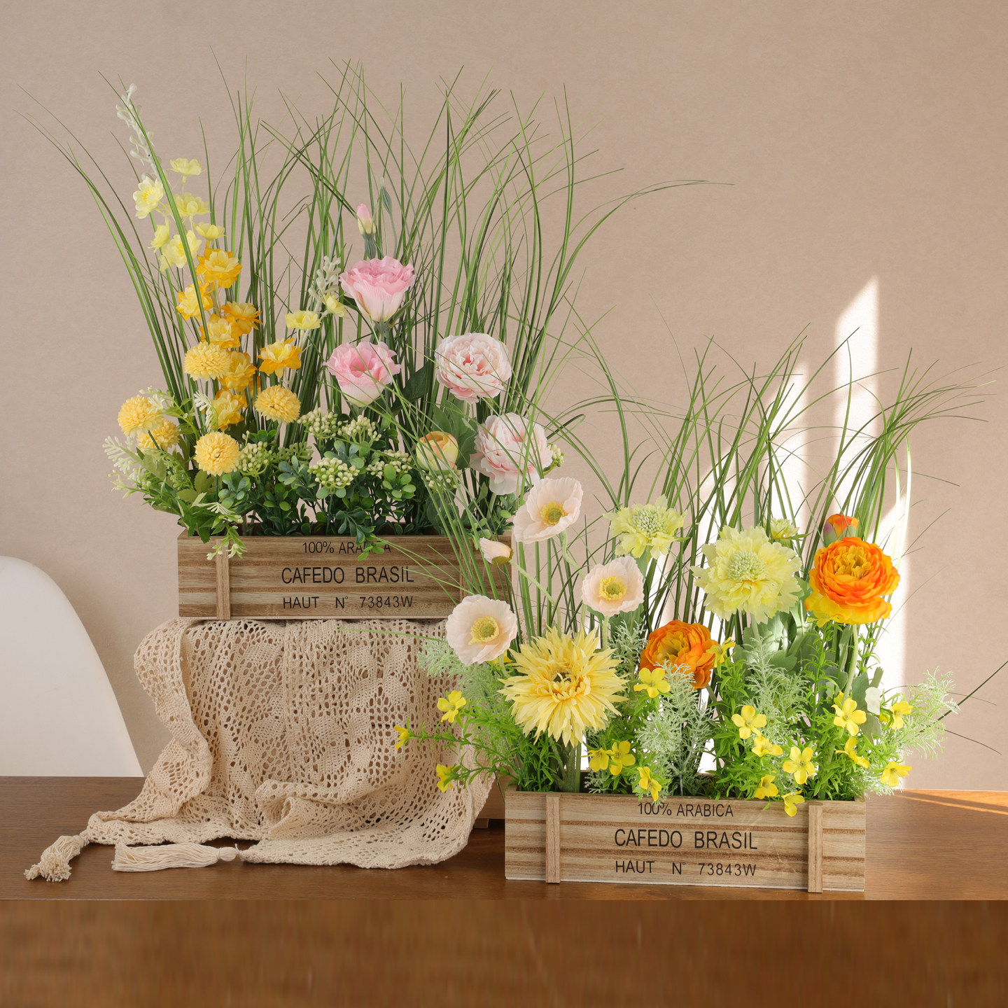 木栅栏套装 假花仿真花绢花装饰花橱窗装饰摆设美陈展览摆件花艺图片