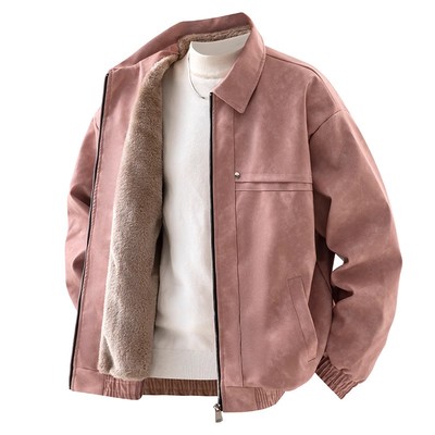 秋冬新款PU皮夹克男冬季加绒加厚宽松潮牌高级保暖机车皮衣外套